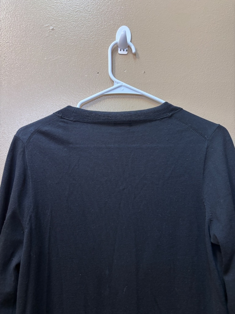 J. Crew Infinity Black Merino Wool Long Button Down Cardigan Sweater Size M - Picture 6 of 7